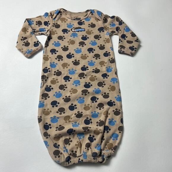 Carter's Baby Animal Paws Long Sleeve Crewneck One-piece Sz 0-3M - Picture 1 of 8